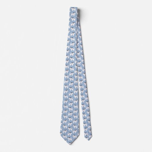 Cravate Parson Jack Russell Terrier Chien Motif bleu (Devant)