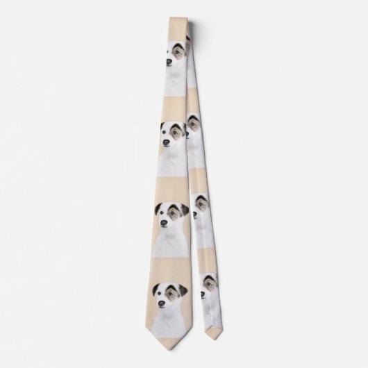 Cravate Parson Jack Russell Terrier Peinture - Chien Art (Devant)
