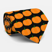 Cravate Parti Motif de Patch Citrouille d'automne (Roulé)