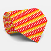Cravate Parti rayé jaune rouge (Roulé)