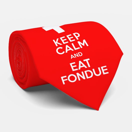 Cravate Partie suisse ! Maintenez calme et mangez la (Roulé)