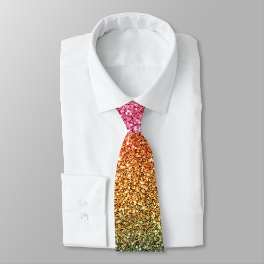 Cravate Parties scintillant arc-en-ciel (Attaché)