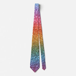 Cravate Parties scintillant arc-en-ciel
