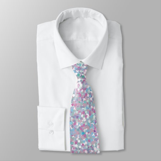 Cravate parties scintillant blanche irisée (Attaché)