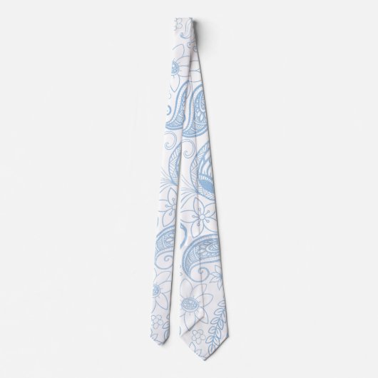 Cravate Parties scintillant bleue classique Paisley Motif (Dos)