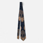 Cravate Parties scintillant Bleue de la Marine Or Ikat Dre (Dos)