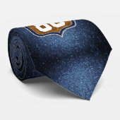 Cravate Parties scintillant bleue et or Football Player Te (Roulé)