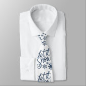 Cravate Parties scintillant Bleue Laisser Il Neige Calligr (Attaché)