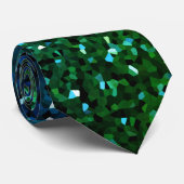 Cravate Parties scintillant bleue verte Motifs Abstrait Ma (Roulé)