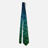 Cravate Parties scintillant bleue verte Motifs Abstrait Ma (Dos)