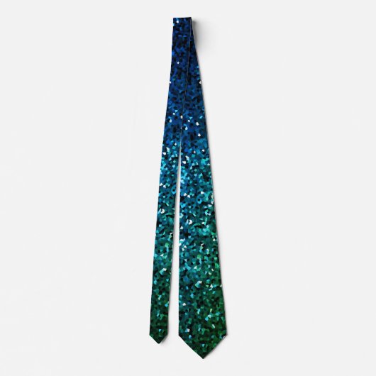 Cravate Parties scintillant bleue verte Motifs Abstrait Ma (Dos)