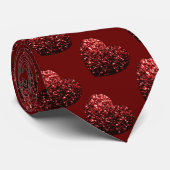 Cravate Parties scintillant cardiaque scintille motif roug (Roulé)