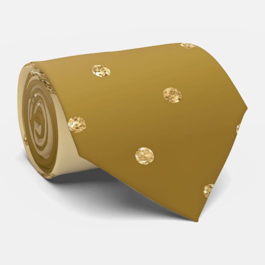 Cravate Parties scintillant classique Gold Shine Polka Cra (Roulé)