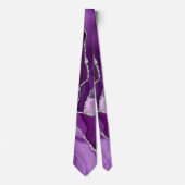 Cravate Parties scintillant d'Agate d'Argent Violet Cravat (Devant)