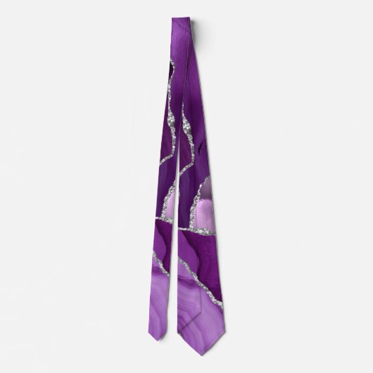 Cravate Parties scintillant d'Agate d'Argent Violet Cravat (Dos)