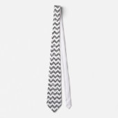 Cravate Parties scintillant d'argent moderne Chevron Zig T (Devant)