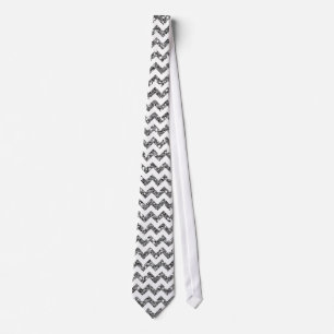 Cravate Parties scintillant d'argent moderne Chevron Zig T
