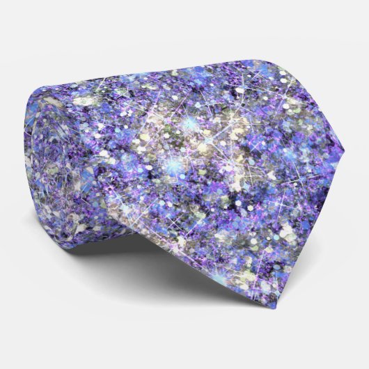 Cravate Parties scintillant de sirène gris gris bleu viole (Roulé)
