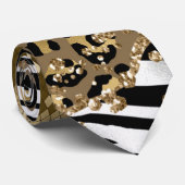 Cravate Parties scintillant d'or du Motif animal Leopard Z (Roulé)