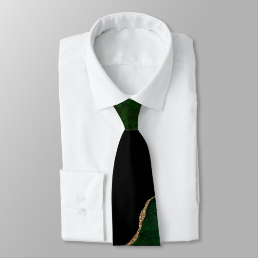 Cravate Parties scintillant d'or vert chic Agate Mariage e (Attaché)