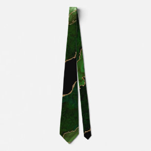Cravate Parties scintillant d'or vert chic Agate Mariage e