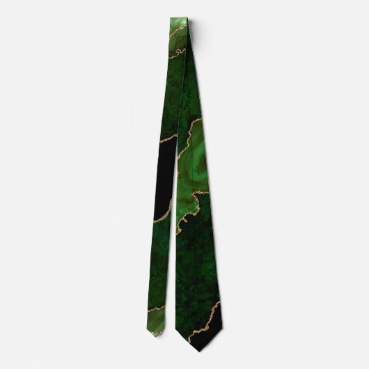 Cravate Parties scintillant d'or vert chic Agate Mariage e (Dos)