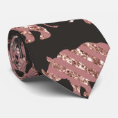 Cravate Parties scintillant dorée moderne Rose Glam Rhinos (Roulé)