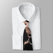 Cravate Parties scintillant en marbre noir rose or (Attaché)