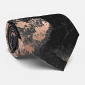Cravate Parties scintillant en marbre noir rose or (Roulé)