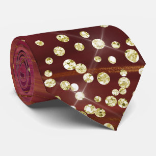 Cravate Parties scintillant en marbre rouge et or