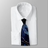 Cravate Parties scintillant en or bleu marine  en marbre b (Attaché)