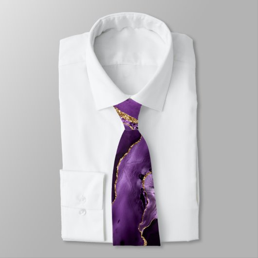 Cravate Parties scintillant en or violet   brillant Cravat (Attaché)