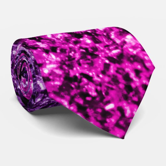 Cravate Parties scintillant Ombre rose violet étincelles (Roulé)
