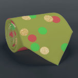 Cravate parties scintillant or élégant rouge vert confetti<br><div class="desc">Design élégant avec parties scintillant faux or,  motif de Noël rouge et vert.</div>