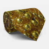 Cravate Parties scintillant or et perles (Roulé)