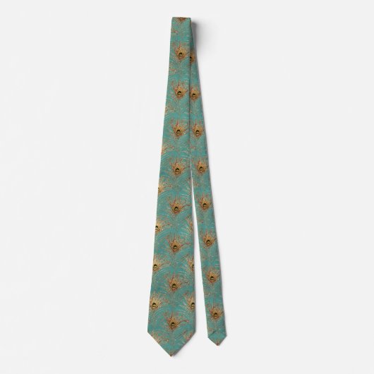 Cravate Parties scintillant Peacock Feathers Motif (Devant)