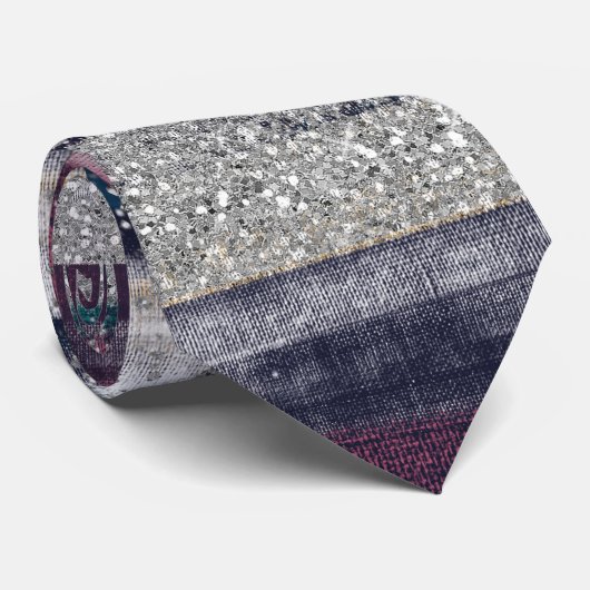 Cravate Parties scintillant rose bleu or moderne Trucs de (Roulé)