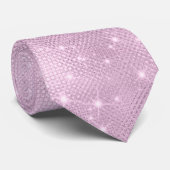 Cravate Parties scintillant rose et blanche (Roulé)