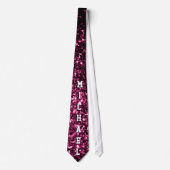 Cravate Parties scintillant rose foncé brillant scintille  (Devant)