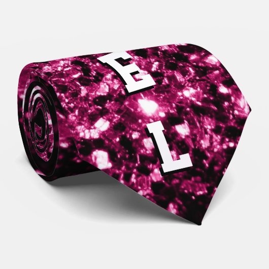 Cravate Parties scintillant rose foncé brillant scintille (Roulé)
