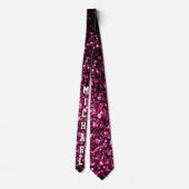Cravate Parties scintillant rose foncé brillant scintille  (Dos)