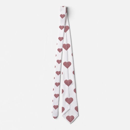 Cravate Parties scintillant Rose Gold Coeurs Arrière - pla (Dos)