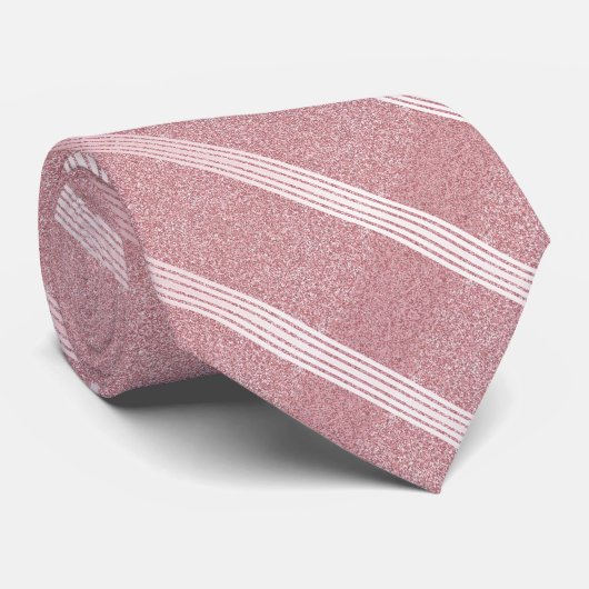 Cravate Parties scintillant Rose Gold Striant Motif modern (Roulé)