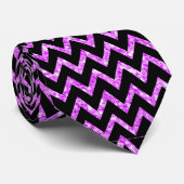 Cravate Parties scintillant rose vif et moderne Chevron no (Roulé)