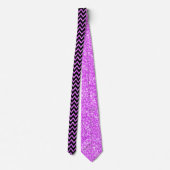 Cravate Parties scintillant rose vif et moderne Chevron no (Dos)