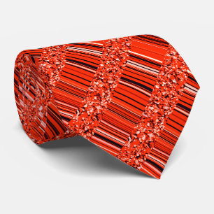 Cravate Parties scintillant rouge noir blanc et rayures Bl