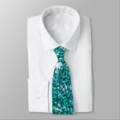 Cravate parties scintillant Turquoise irisée (Attaché)
