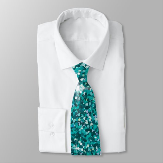 Cravate parties scintillant Turquoise irisée (Attaché)