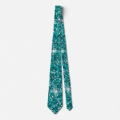 Cravate parties scintillant Turquoise irisée (Devant)