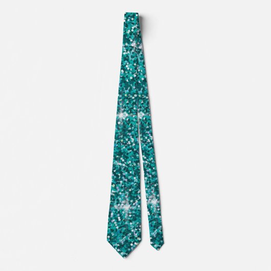 Cravate parties scintillant Turquoise irisée (Devant)